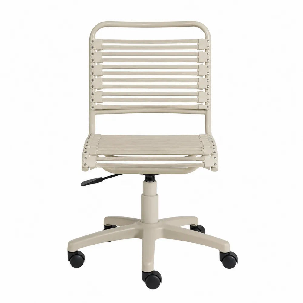 Adjustable Polypropylene Office Chair with Wheels Beige