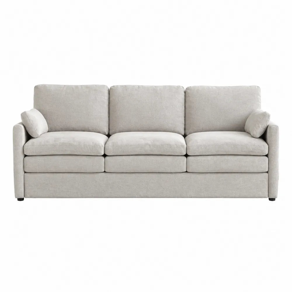 Three Seater Fabric Sofa Light Gray 210cm