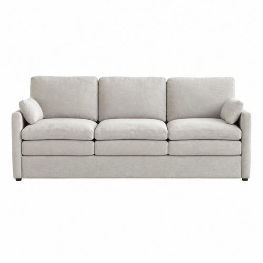 Three Seater Fabric Sofa Light Gray 210cm