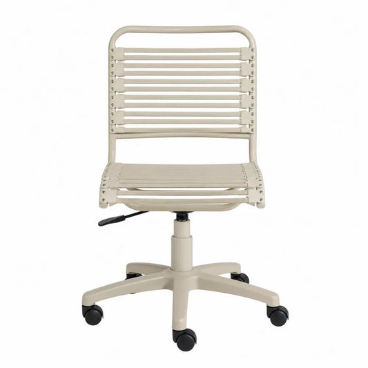 Adjustable Polypropylene Office Chair with Wheels Beige
